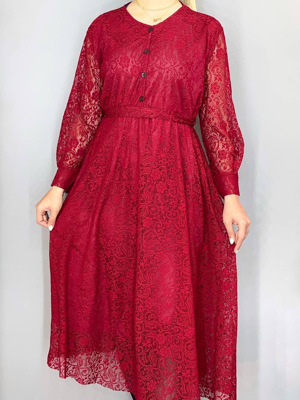 پیراهن زنانه گیپور بلند